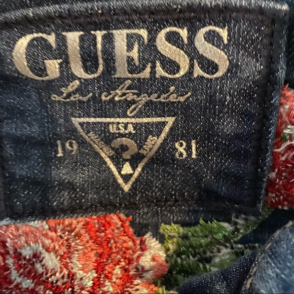 Guess Teen’s Jean Vest with Embroidered Roses - Picture 6 of 8